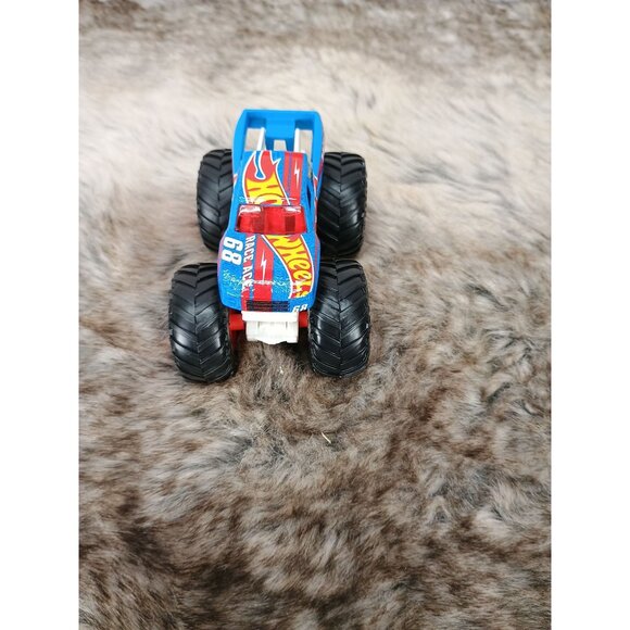 Hot Wheels Monster Trucks Race Ace 68 Toy Car With Flame Decals & Oversized Whee - Picture 3 of 7